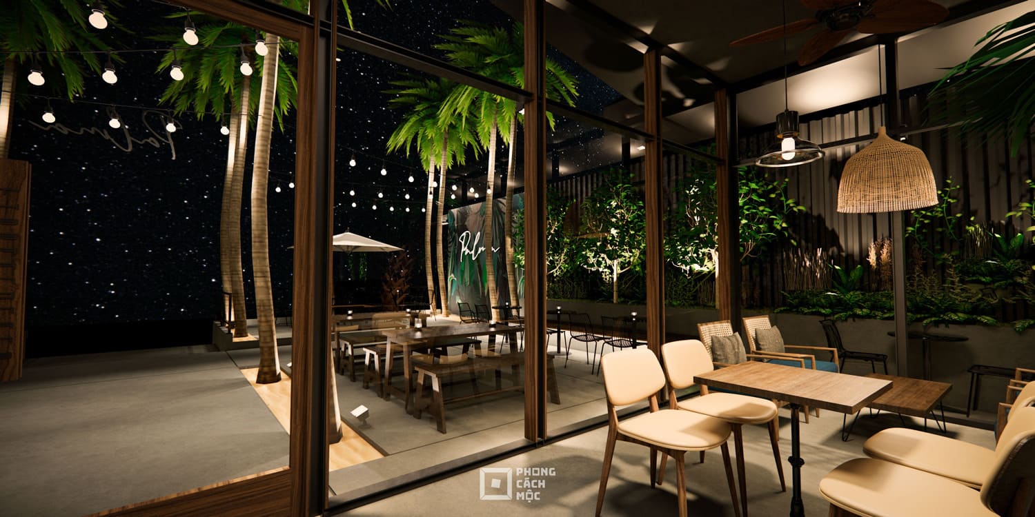 Mẫu Quán Cafe Đẹp Với Không Gian Mở
