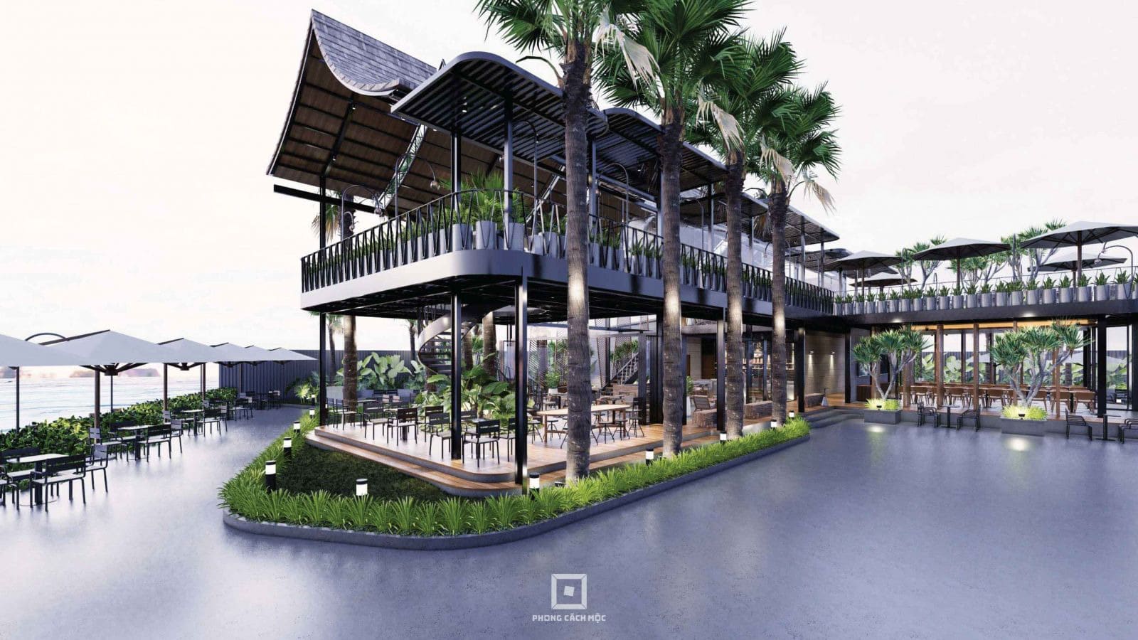 Mẫu Quán Cafe Đẹp Với Không Gian Mở