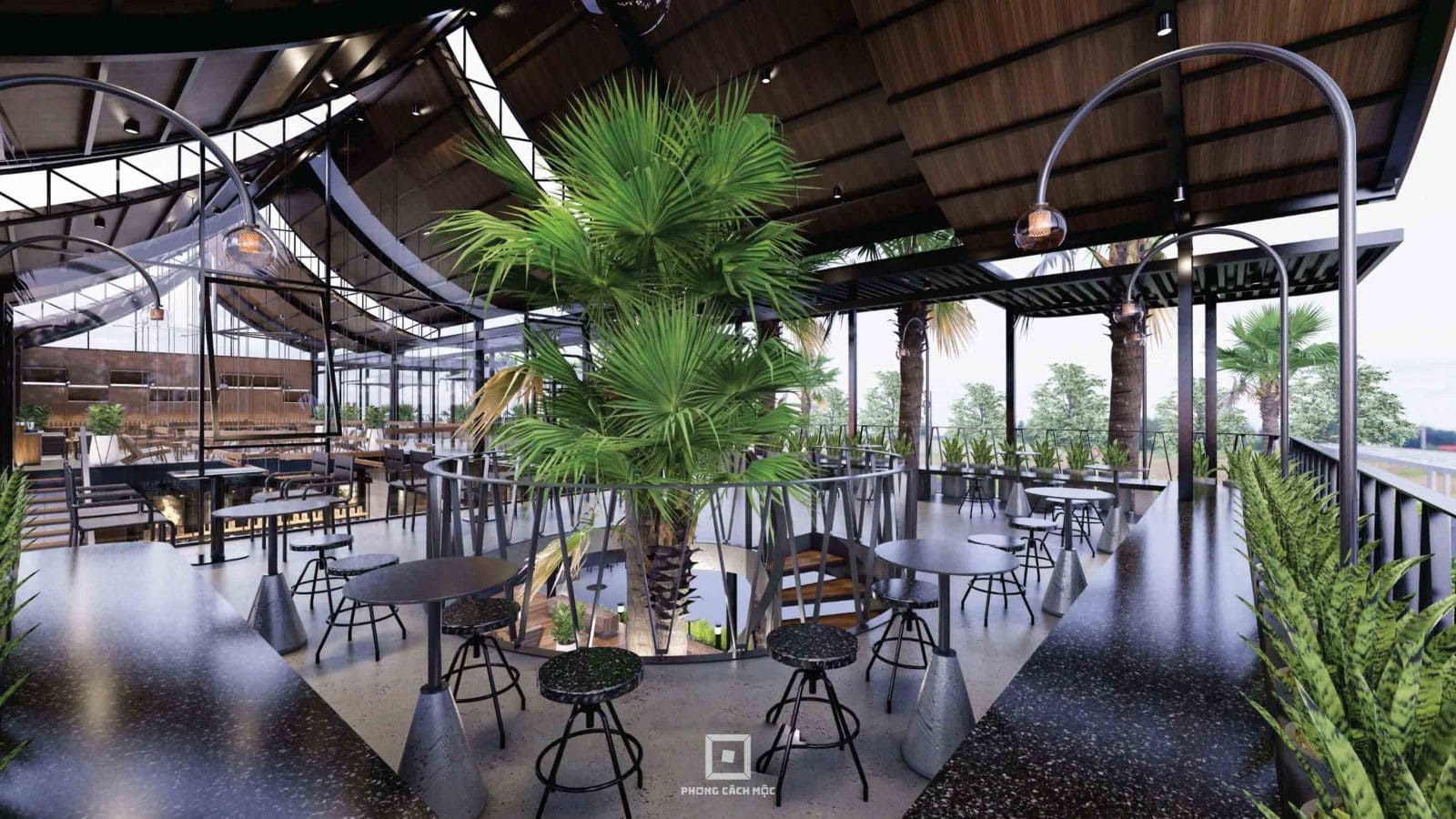 Mẫu Quán Cafe Đẹp Với Không Gian Mở