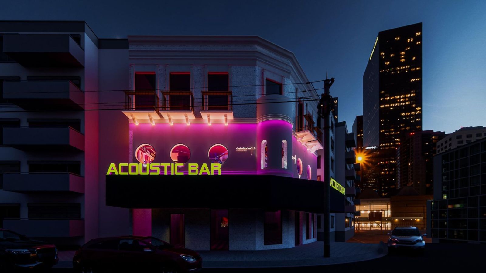 thiết kế mặt tiền acoustic bar hồ tùng mậu