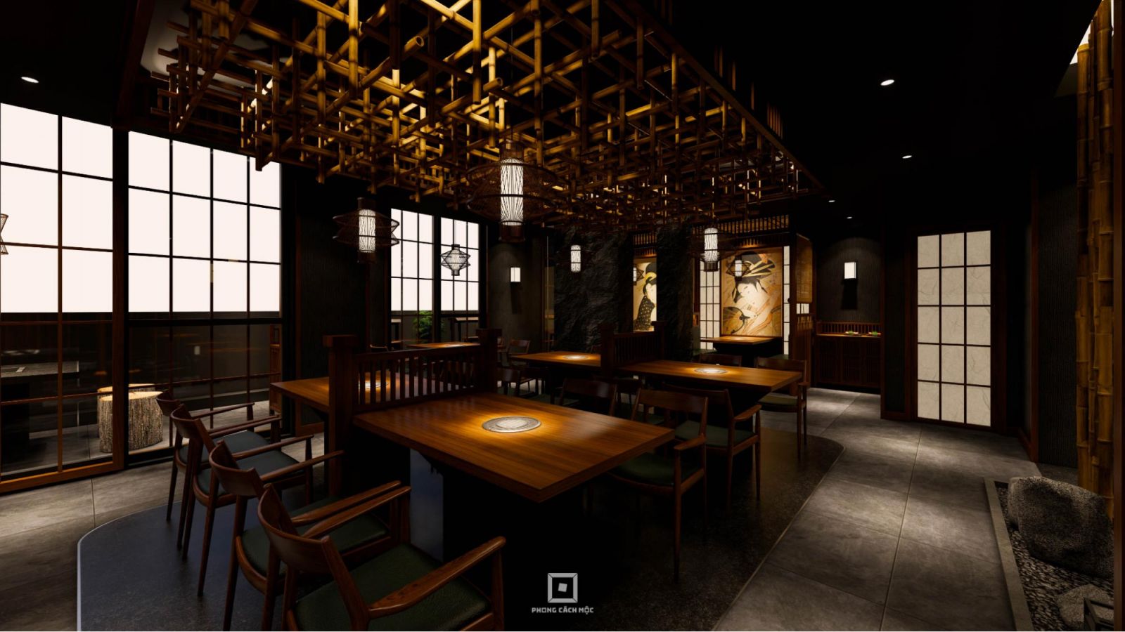 Nhà hàng Nhật Kokugyu - Cảm hứng thiết kế từ văn hóa Nhật Bản