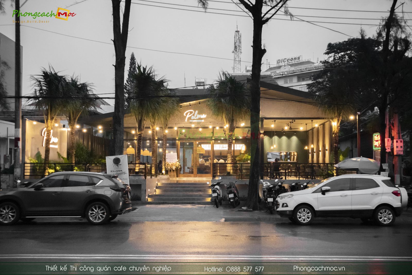 layout thiết kế quán cafe phân khu chức năng