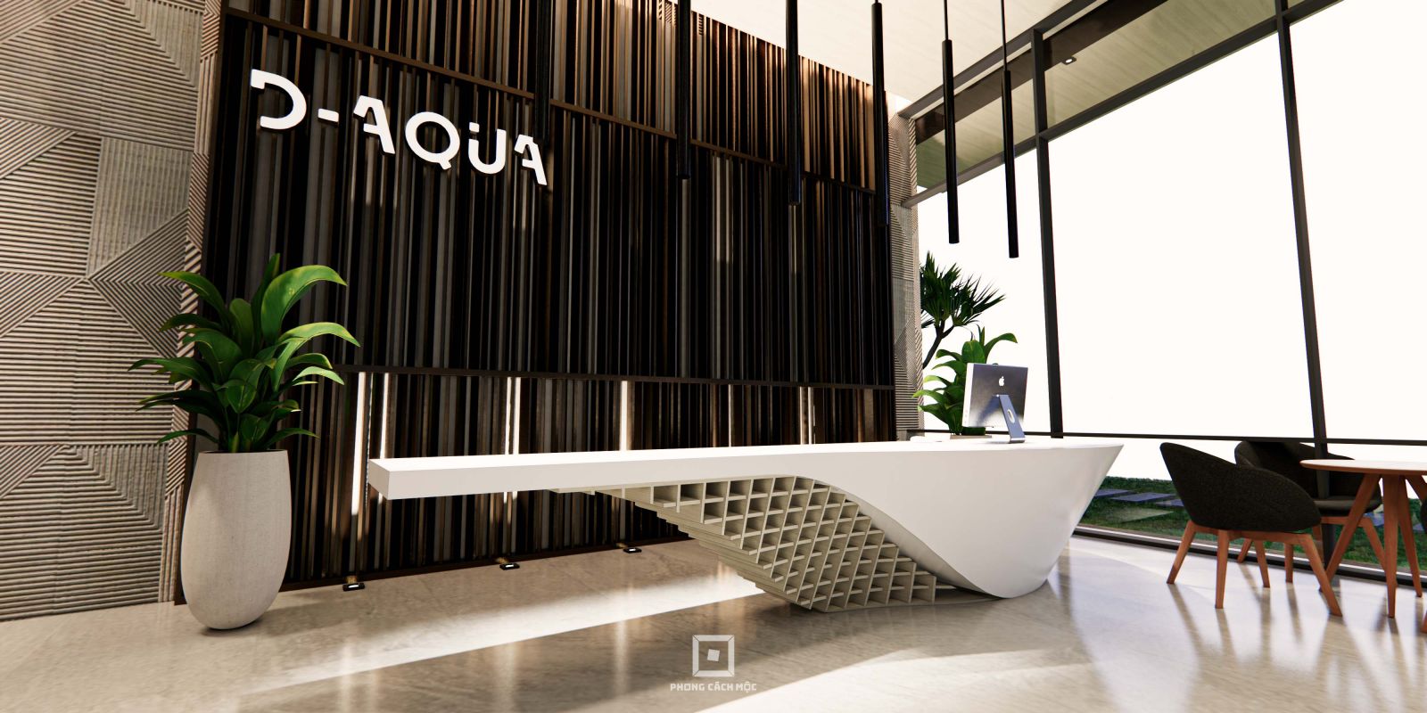 Thiết kế quầy lễ tân - D-Aqua Sale Gallery