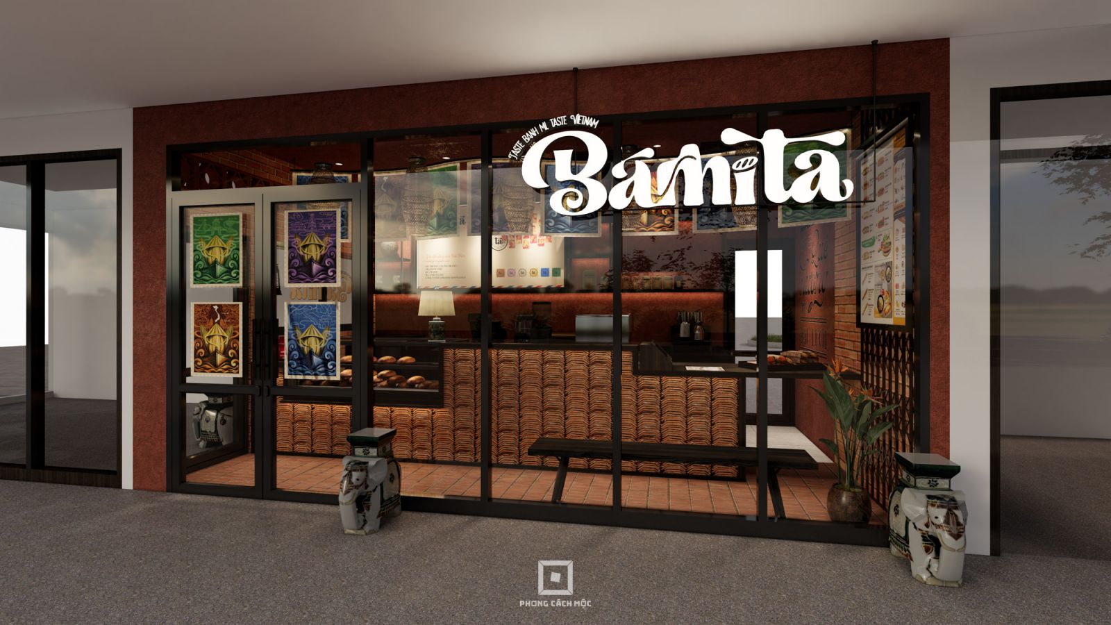 Thiết kế cửa hàng bánh mì Bamita