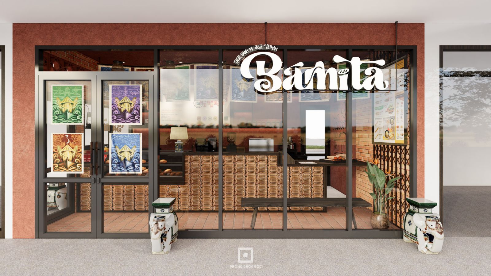 Thiết kế cửa hàng bánh mì Bamita