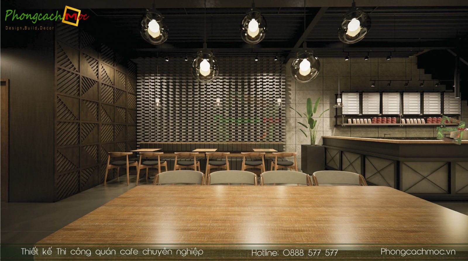 pcm thiết kế nội thất quán cafe tại biên hòa