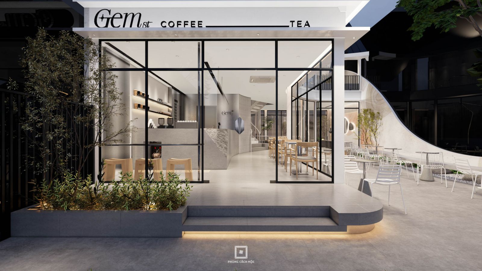 Thiết kế quán cafe Gemst Coffee Buôn Ma Thuột