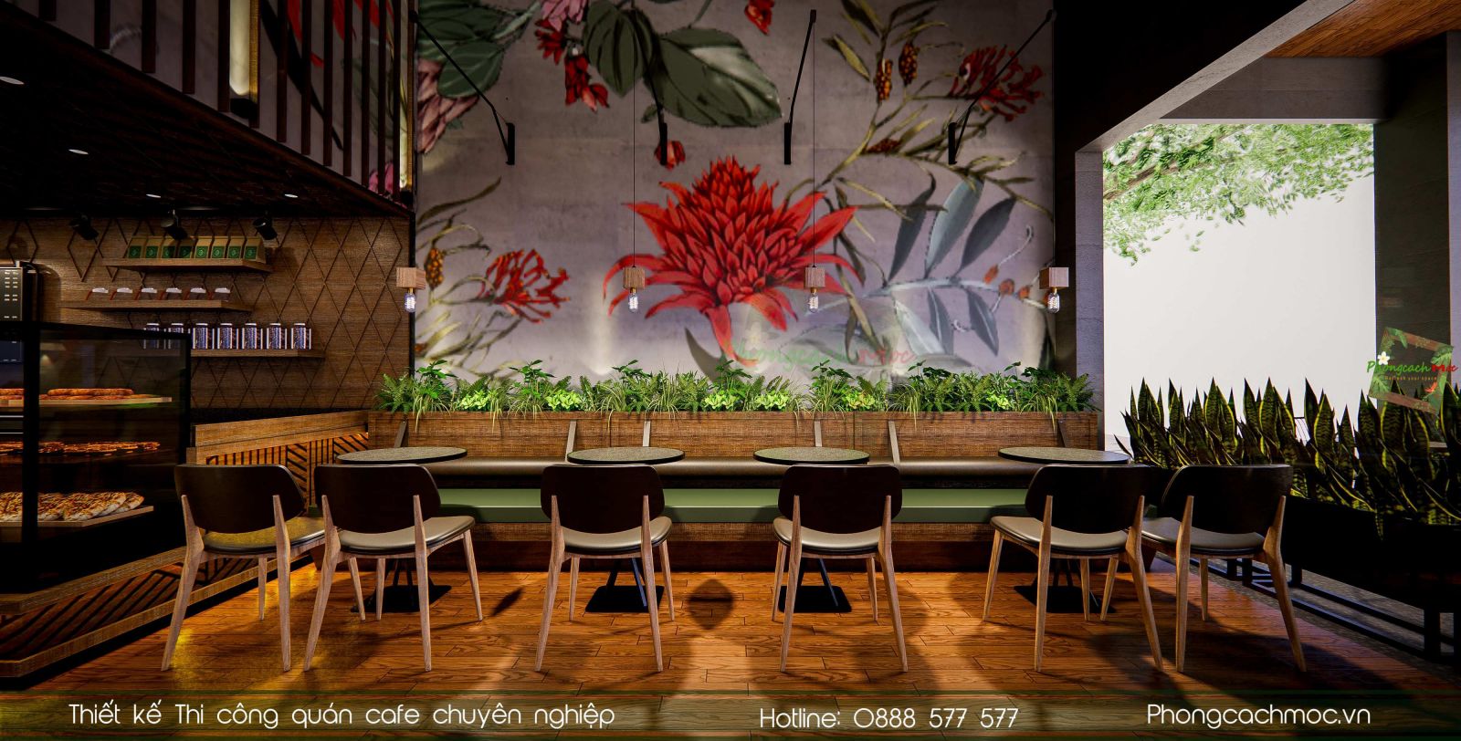 Thiết kế quán cafe Ming Coffee | Phong Cách Mộc