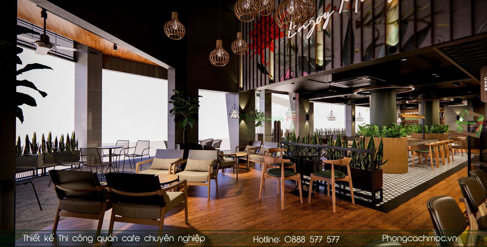 Thiết kế quán cafe Ming Coffee | Phong Cách Mộc