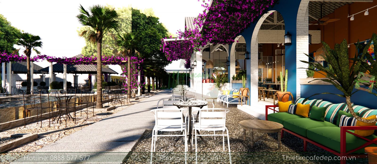Thiết kế quán cafe phong cách Địa Trung Hải | Victoria Coffee ...