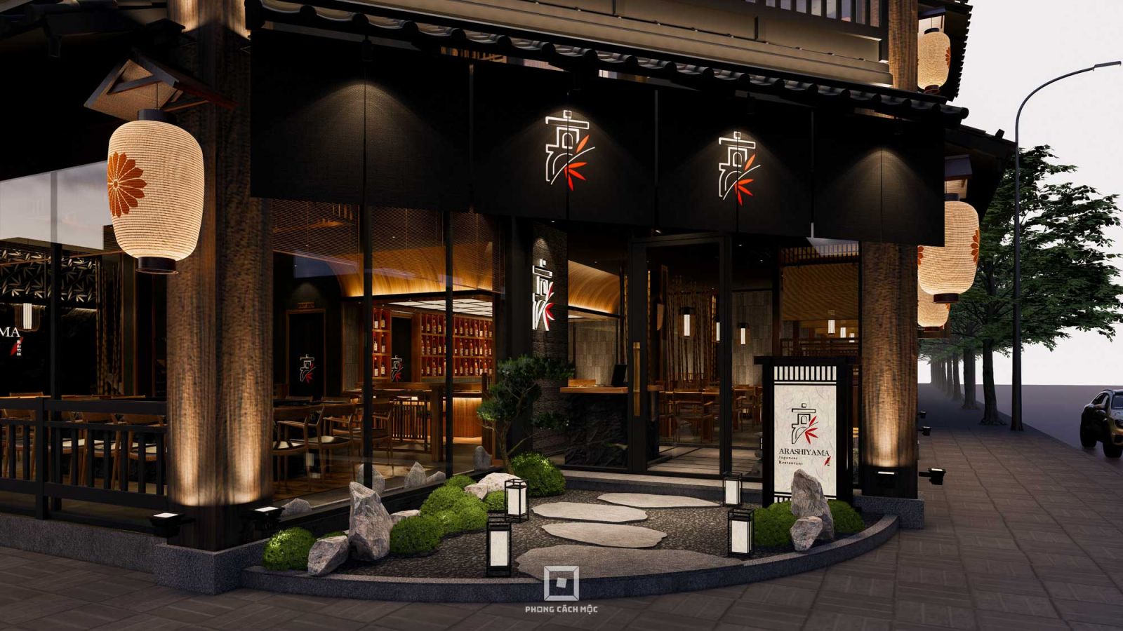 kiến trúc nhà hàng Nhật 
