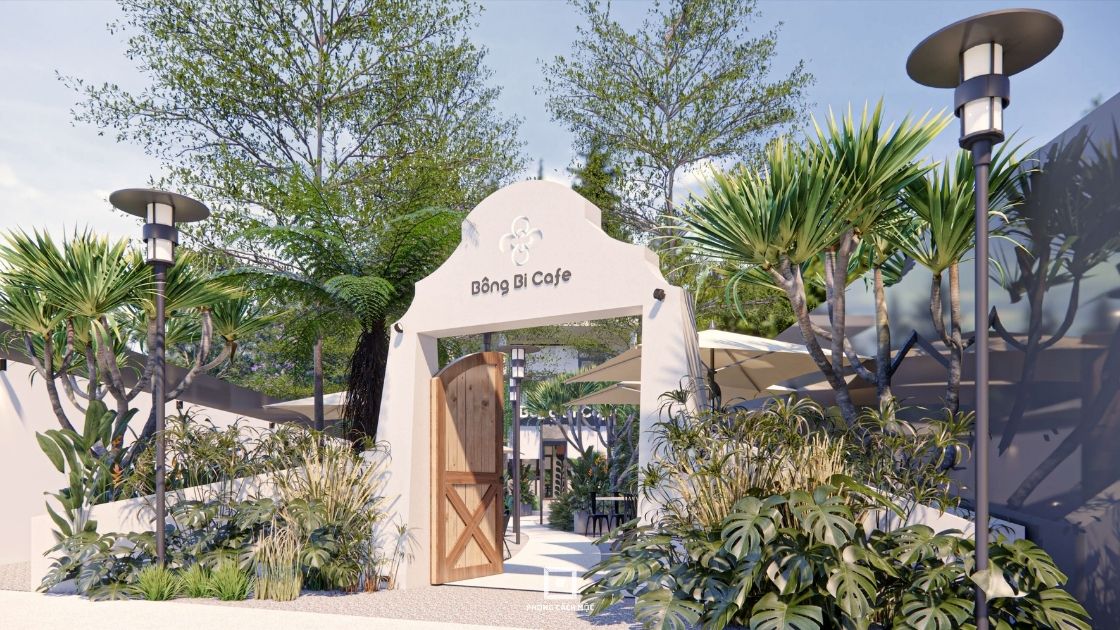 Thiết kế mặt tiền Bông Bi Coffee