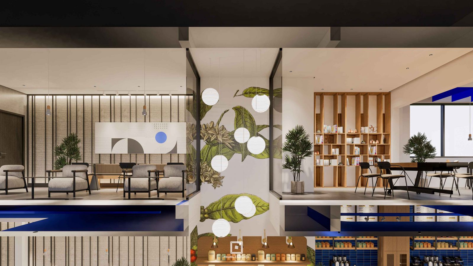 Khu cà phê trong nhà