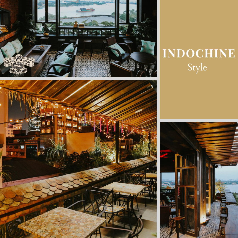 phong cách thiết kế nội thất quán cà phê indochine