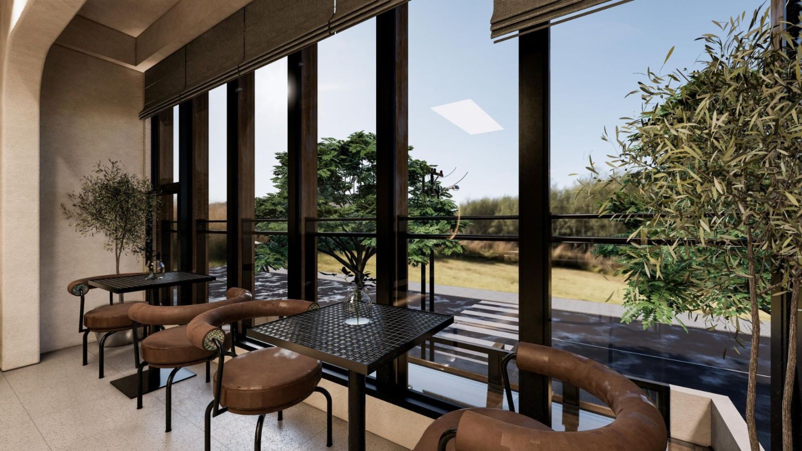 ​ Thiết kế không gian cafe lầu 1  Click and drag to move ​